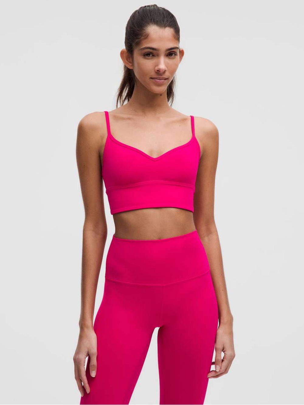 Lululemon sweetheart neckline sports bra pink